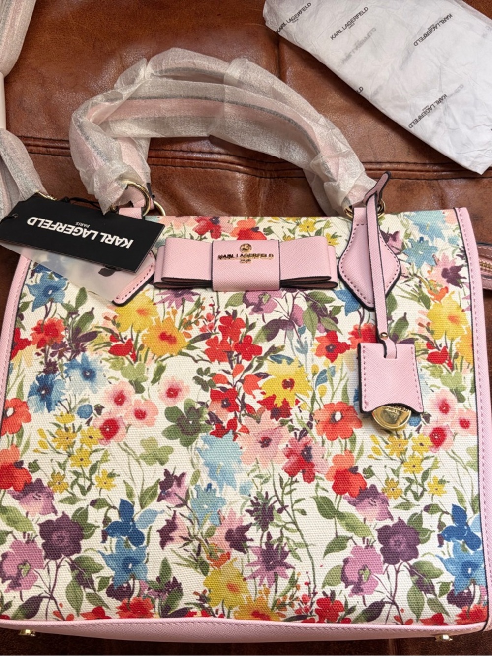 Karl Lagerfeld Floral Penny Bag - Picture 2 of 7